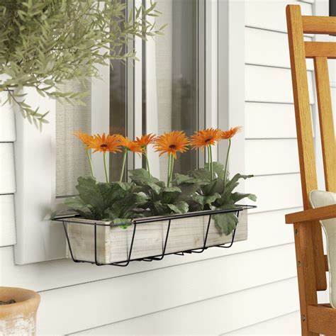 tiana adjustable metal black window box planter|Gracie Oaks Tiana Adjustable Flower Rectangular .